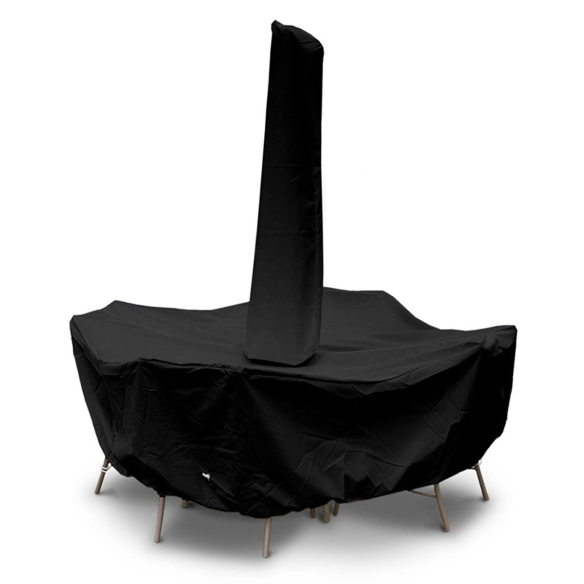 Dining Set Cover with Umbrella Hole Black K443230