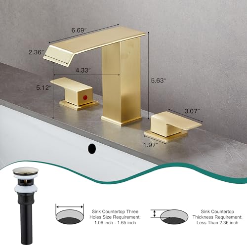 White Gold Single Handle Vessel Sink Faucet with Pop Up Drain S8708