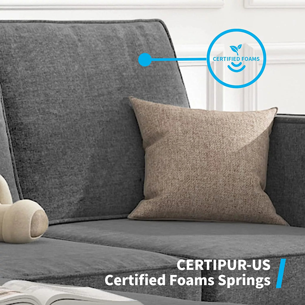 Beige 3 Pcs Convertible Sectional Sofa with Storage Ottoman W775538