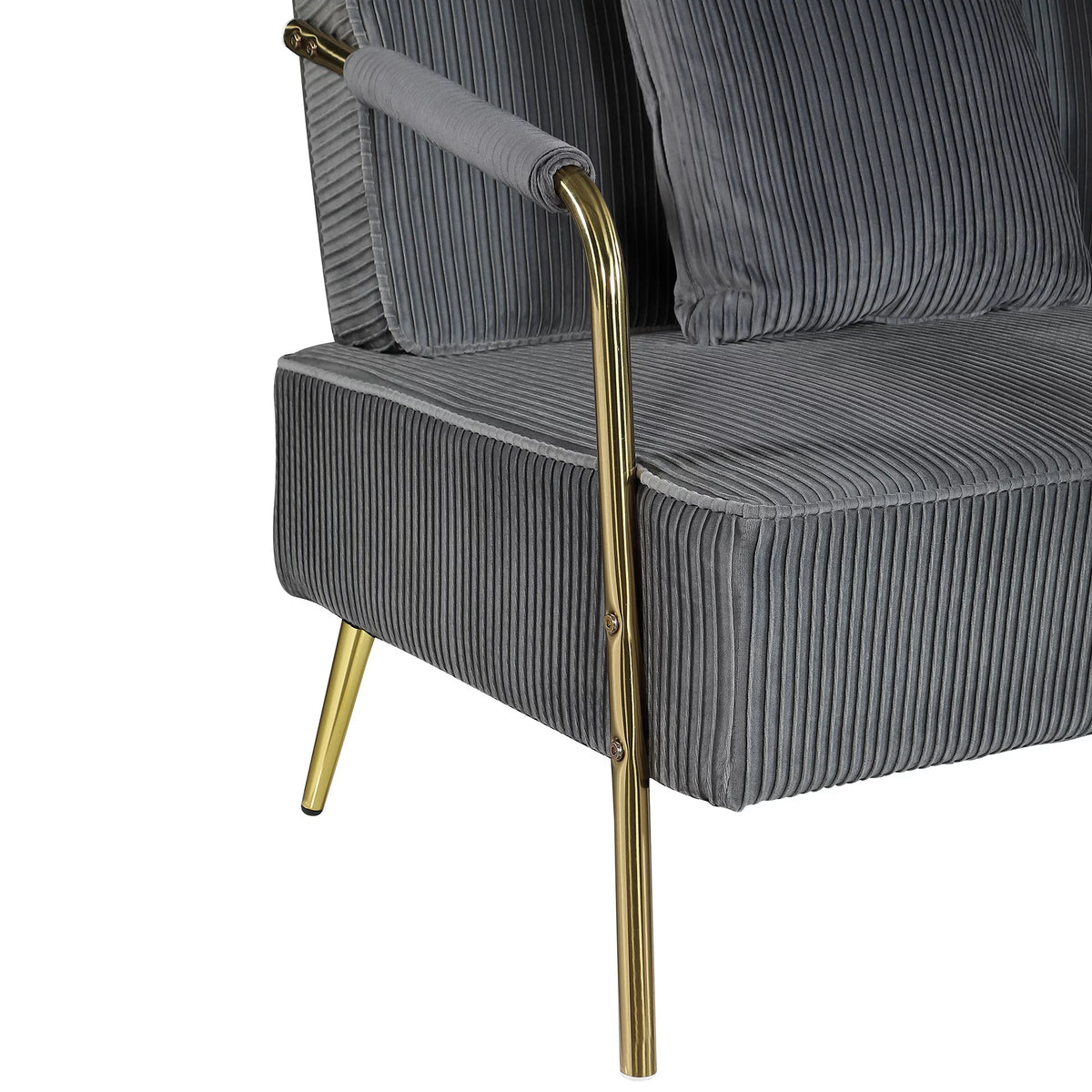 Velvet Loveseat with Gold Metal Legs F315780