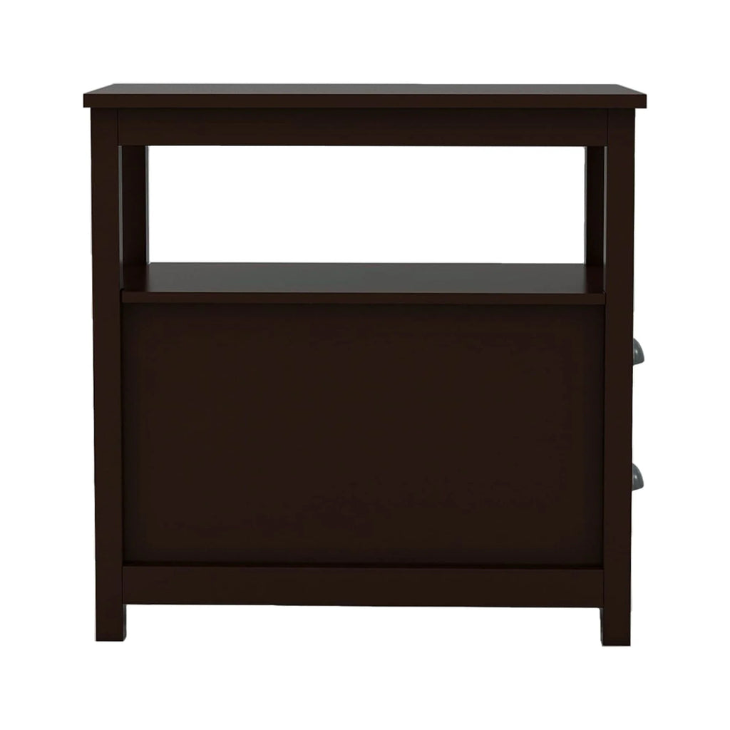 Narrow End Table with 2 Drawers and 1 Open Shelf M204