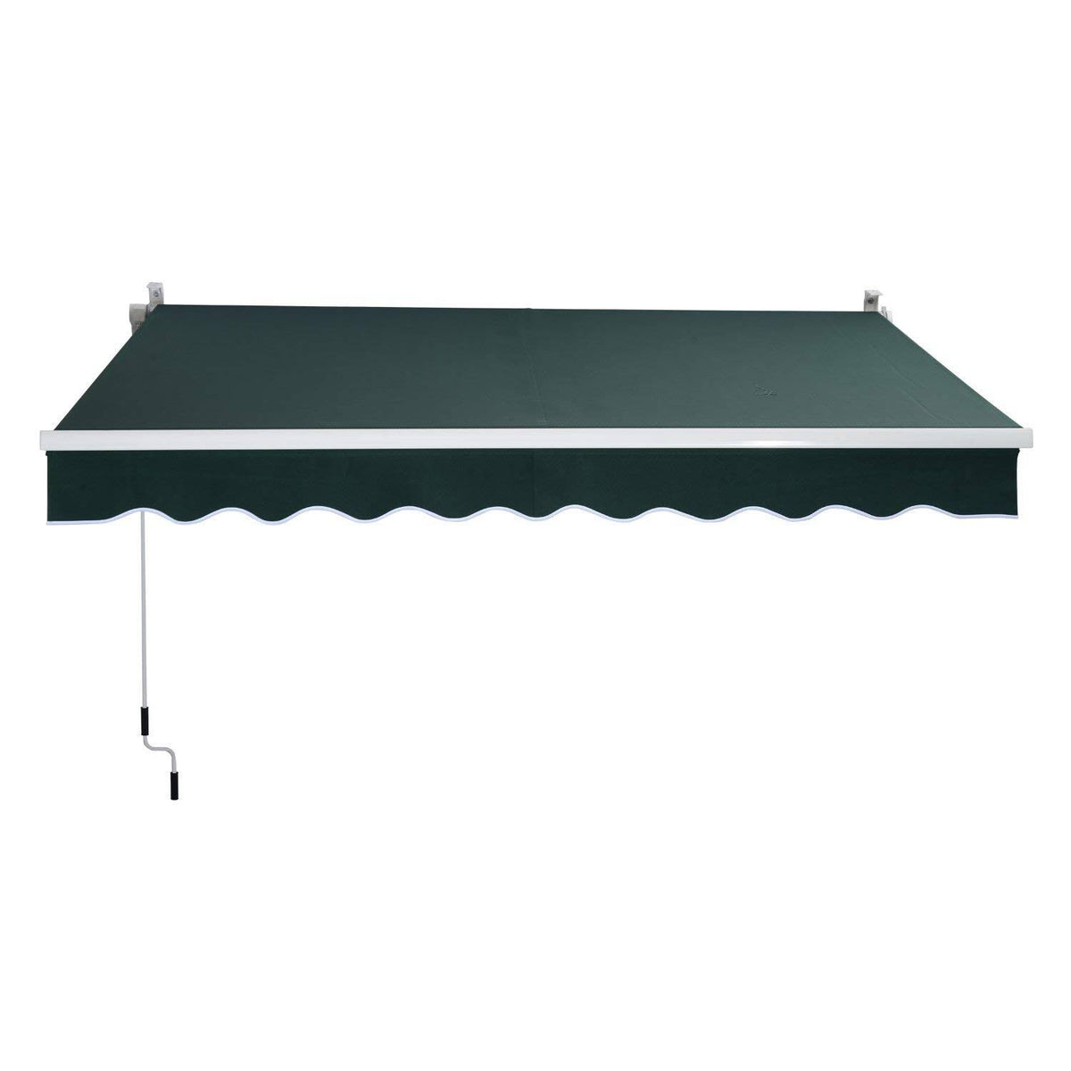 10x8 ft Retractable Patio Awning Sunshade Canopy Green H58179