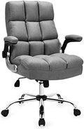 Beige Big and Tall Ergonomic Office Chair with Flip-up Arms 400 LBS Y849