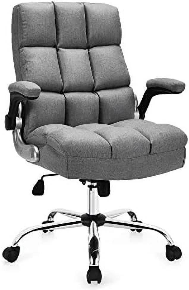 Beige Big and Tall Ergonomic Office Chair with Flip-up Arms 400 LBS Y849