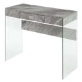 36 in. Gray Marble Glass Desk L8664
