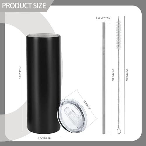 20 oz Stainless Steel Insulated Tumblers with Lid and Straw V372