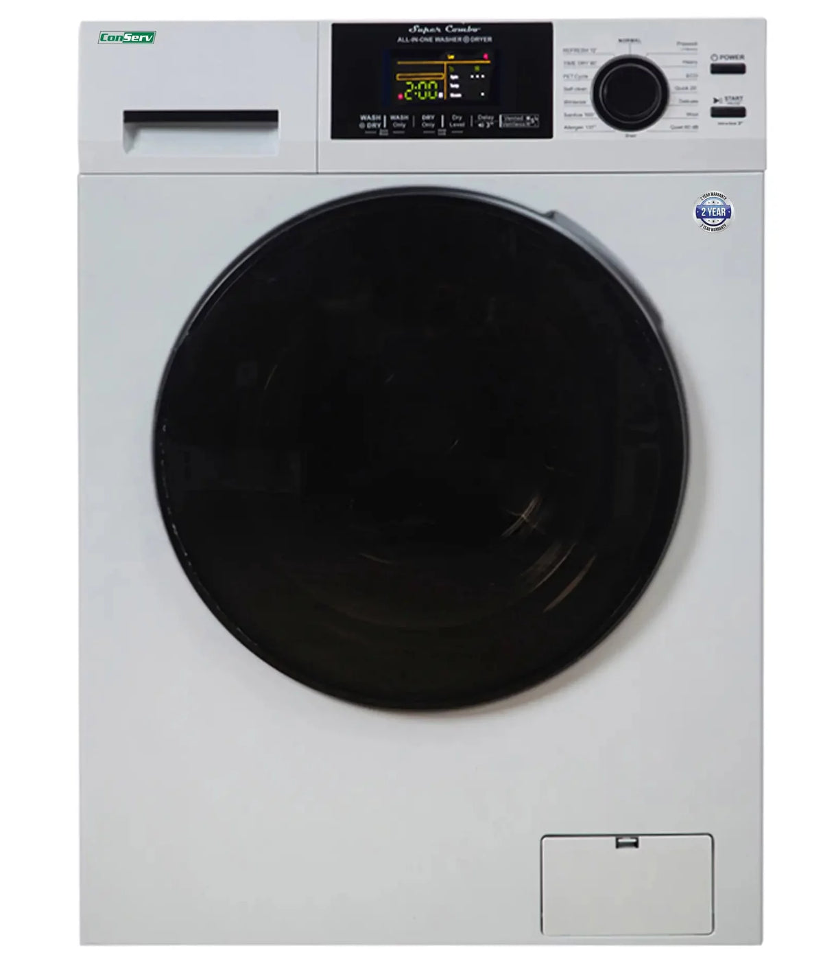 15 lbs Compact Washer Dryer Combo with Pet Cycle in White W35984