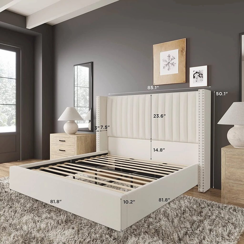King Size Velvet Upholstered Bed Frame X224