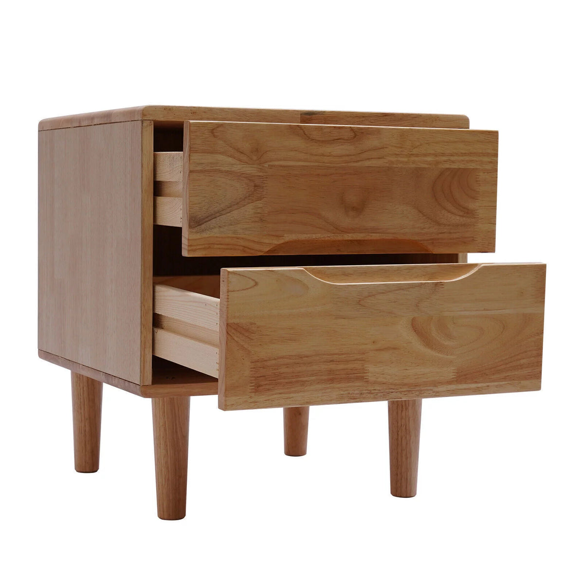 Mid Century Wood Nightstand with 2 Drawers R69606