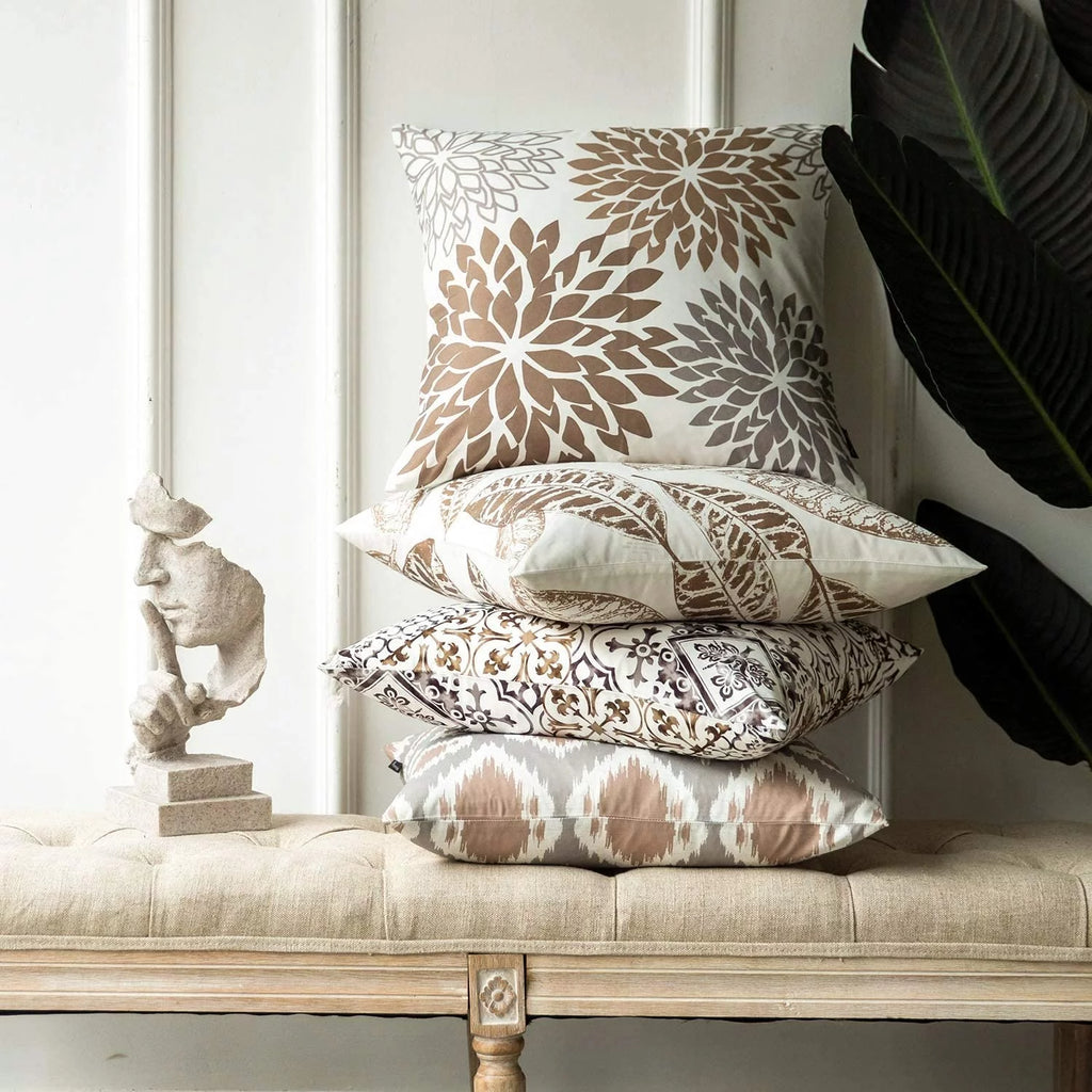 Brown 18" x 18" 4 Pack Decorative Throw Pillow L982047