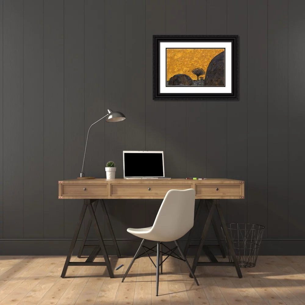 Black Ornate Wood Framed Art Print F2657