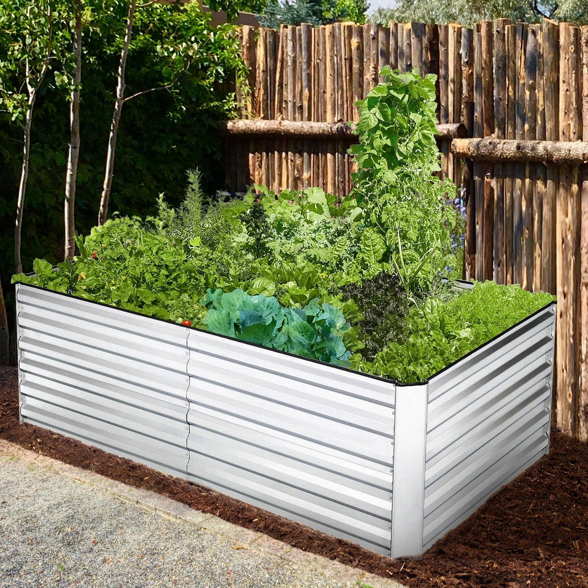 6ftx3ftx2ft Galvanized Steel Raised Garden Bed Planter Box M9571