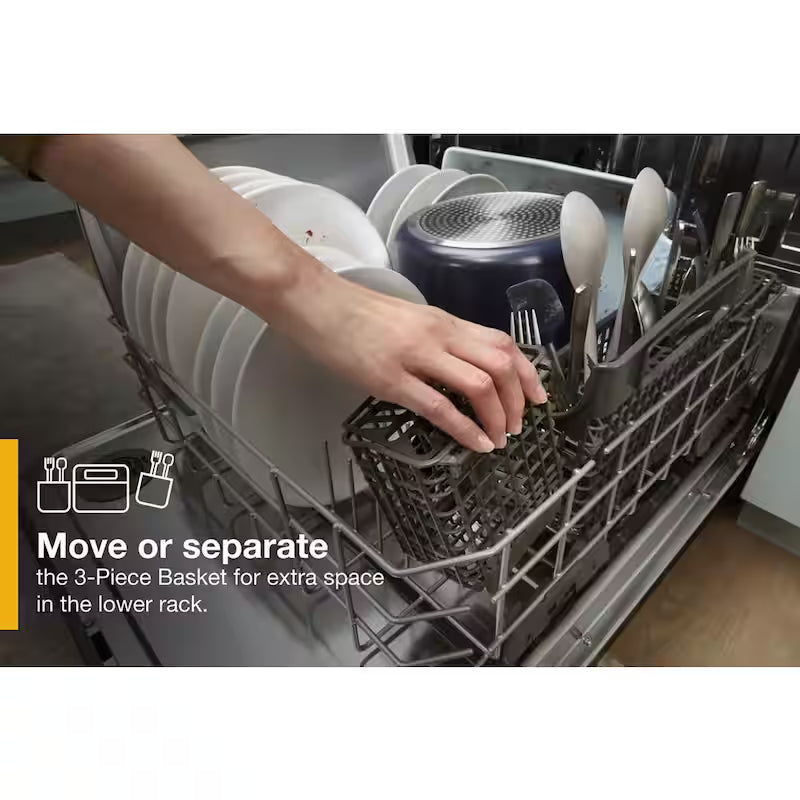 White Built-In Dishwasher with Third Level Rack D868