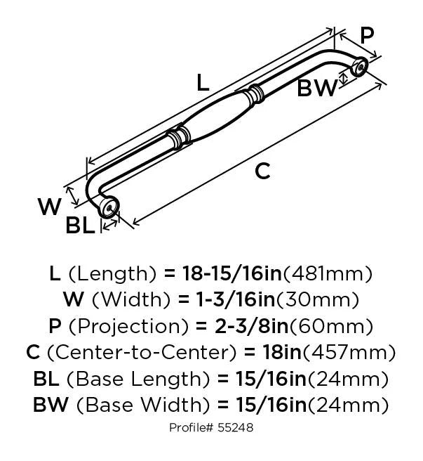 18" Center To Center Appliance Pull X288