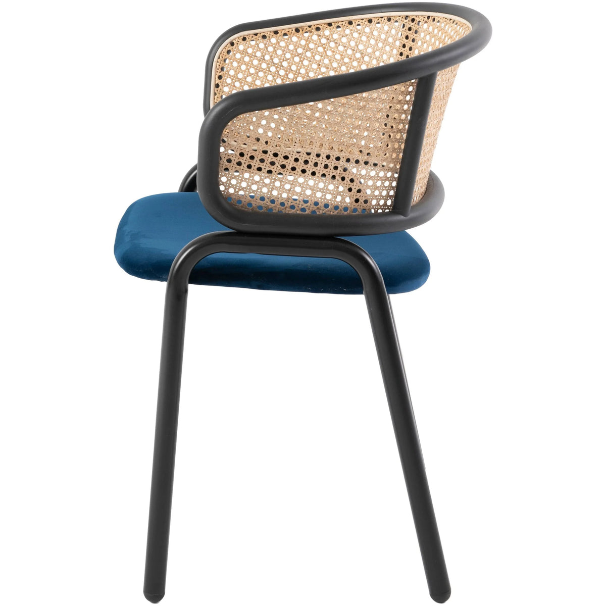 Navy Blue Velvet Wicker Dining Chair Set of 2 W44423