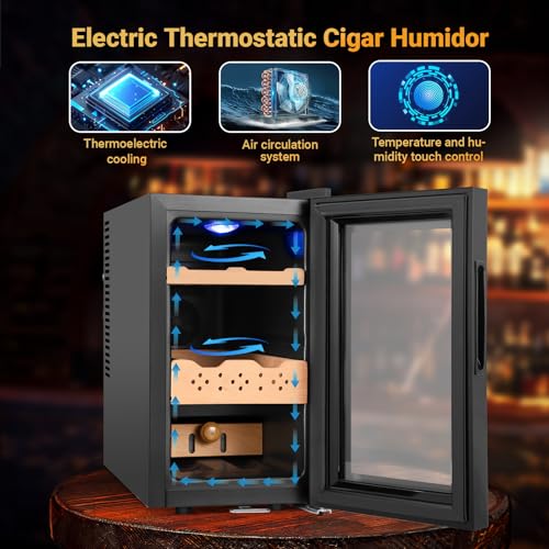 Electric Cigar Humidor 25L 200 Counts Thermostatic Cooler Cabinet F315757