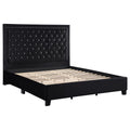 Black Upholstered Tufted Platform Eastern King Bed N451