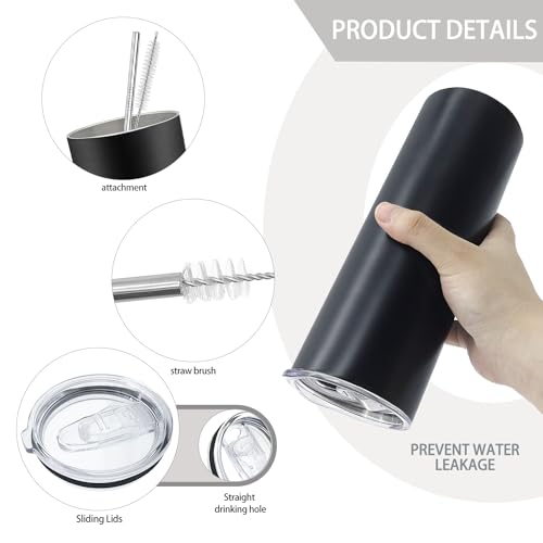 20 oz Stainless Steel Insulated Tumblers with Lid and Straw V372