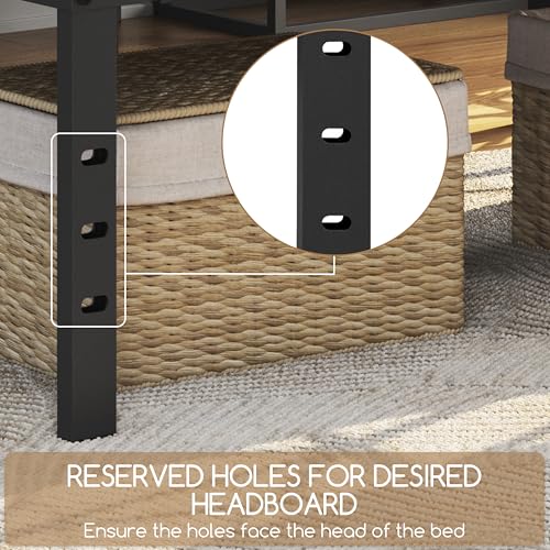 14 Inch Full Metal Platform Bed Frame with Under Bed Storage Q25208