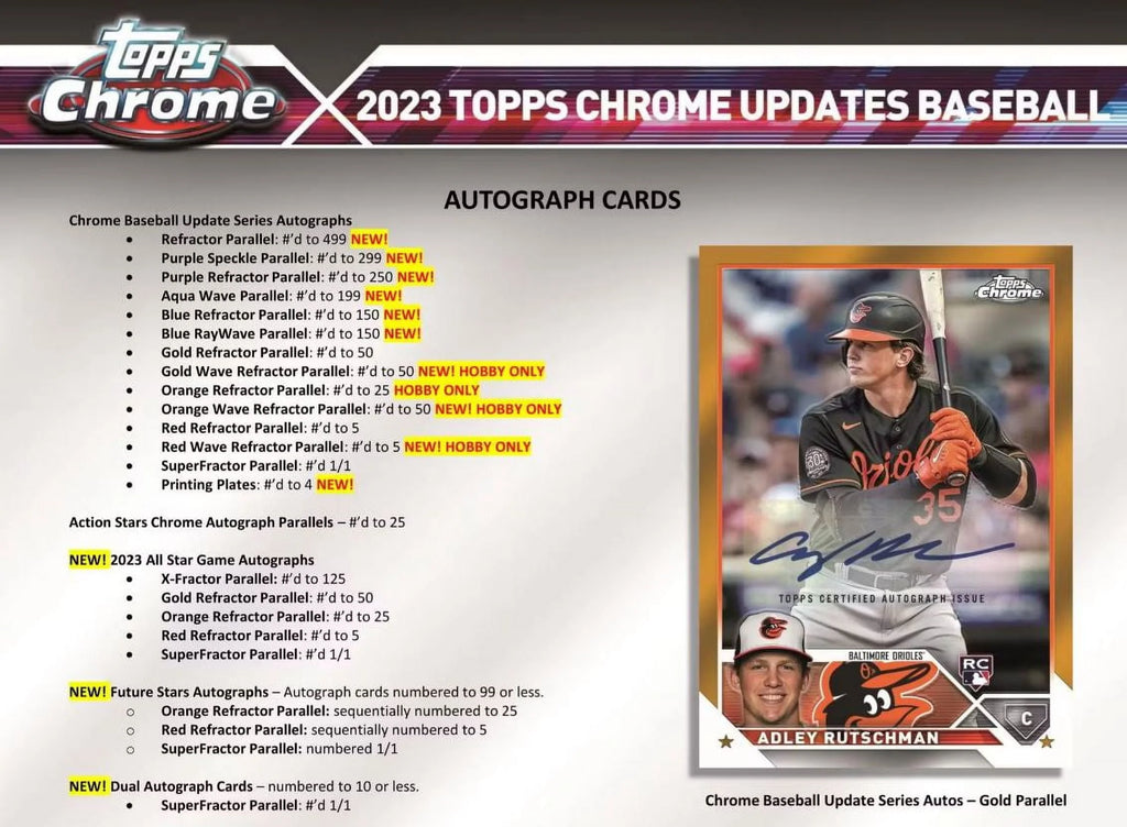 2023 Chrome Update Series Baseball Trading Card Hobby Box I160252