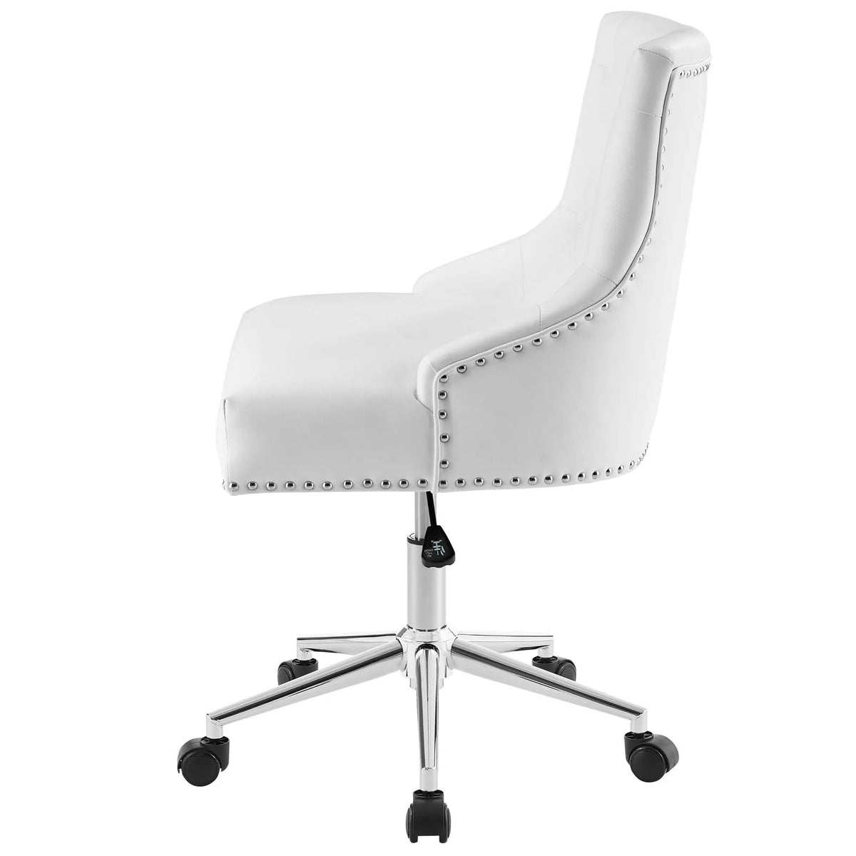 White Faux Vinyl Leather Aluminum Office Chair W7326