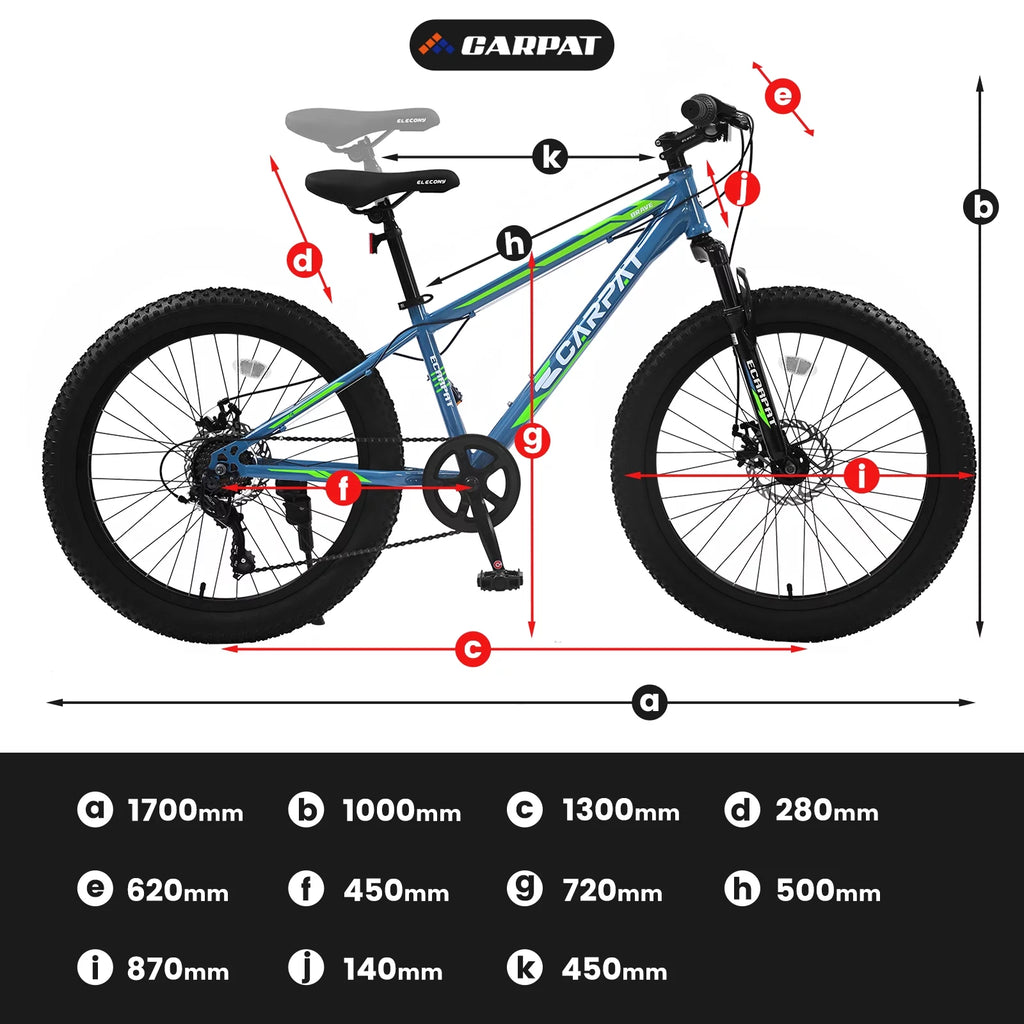 24 Inch 7 Speeds Fat Tire Mountain Bike U19207