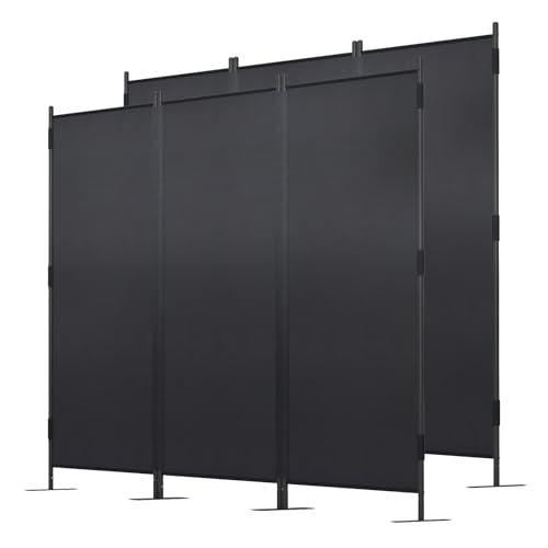 6Ft Black Folding Room Divider C2124