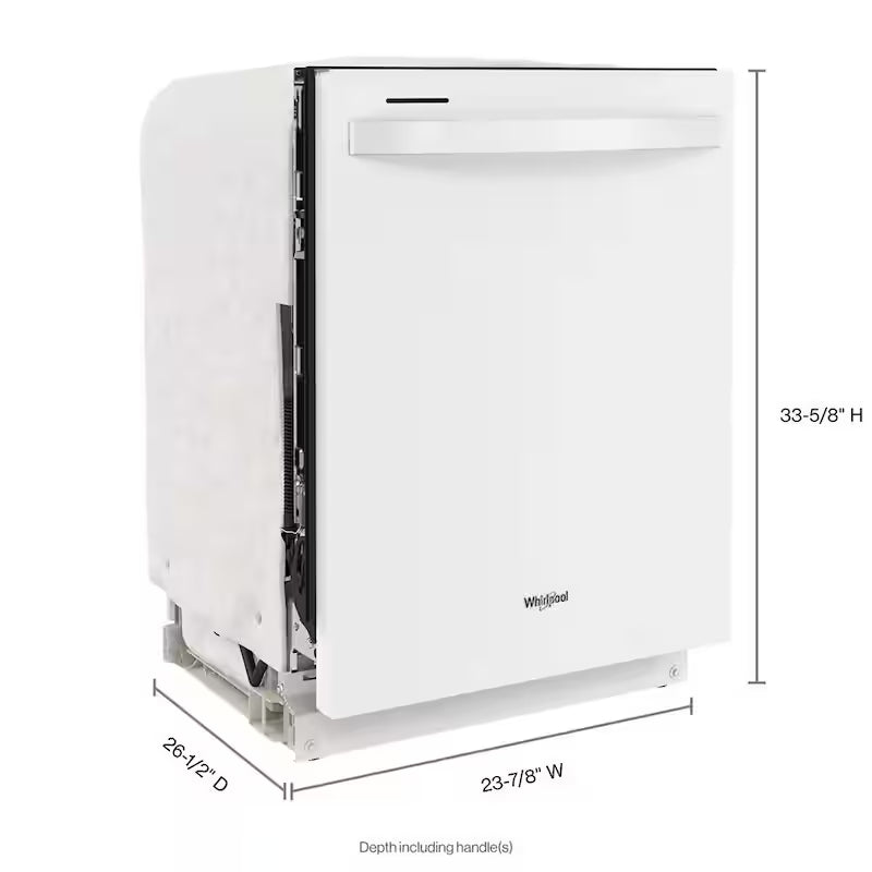 White Built-In Dishwasher with Third Level Rack D868