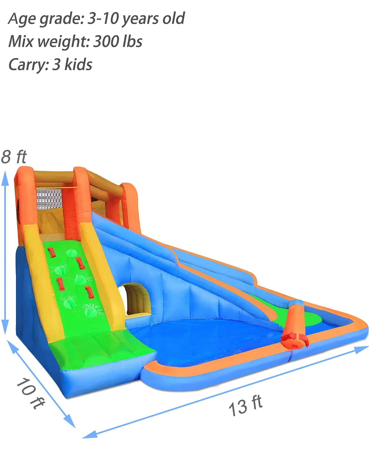 Inflatable Water Slide with Pool and Blower A989548