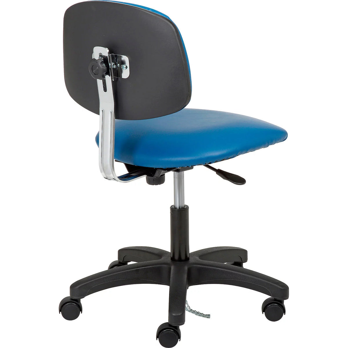 Royal Blue Vinyl Armless Mid Back Chair E1313