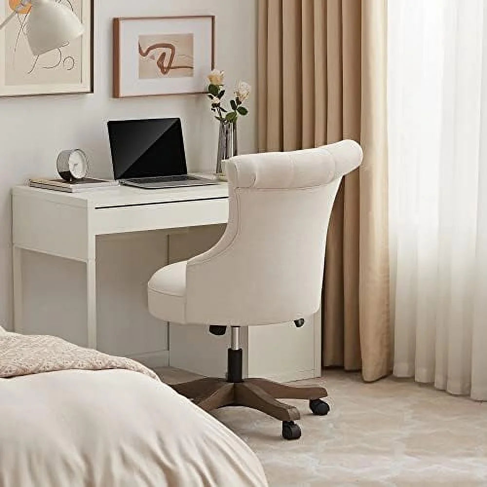 Adjustable Swivel Linen Fabric Office Chair with Wheels B9141