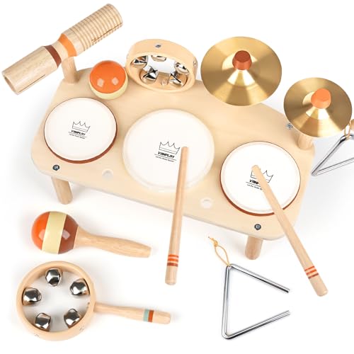 Kids Drum Set 11 in 1 Wooden Musical Instruments I163