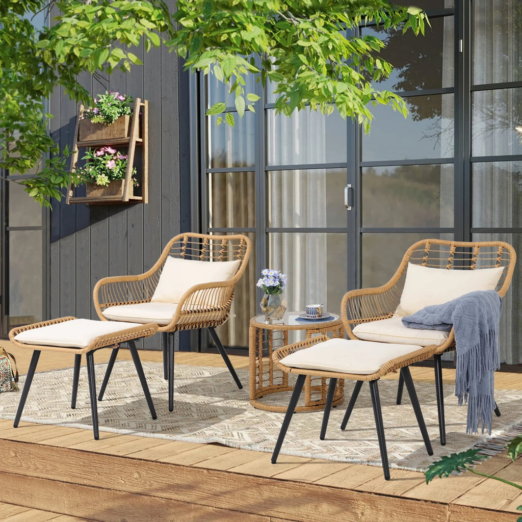 5-Piece PE Rattan Wicker Patio Furniture Set G6129