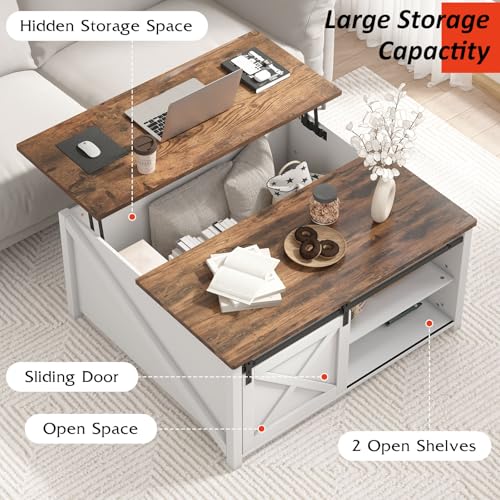 Black Lift Top Coffee Table with Storage W635311