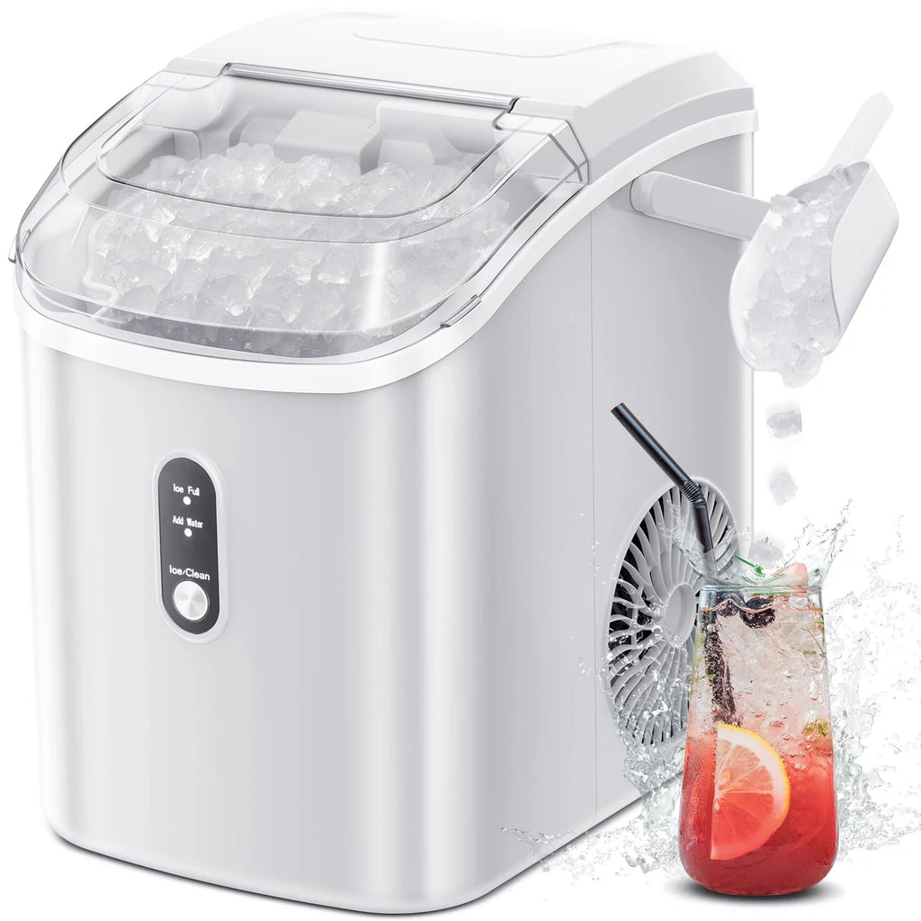 Nugget Ice Maker Countertop with Soft Chewable Pellet Ice, 34lbs/24H, Self-Cleaning, Gray F51348