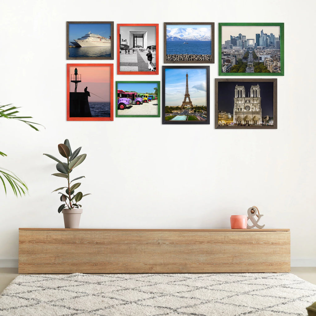 Brown Wooden Picture Frames 8x10 Set of 2 Y3698