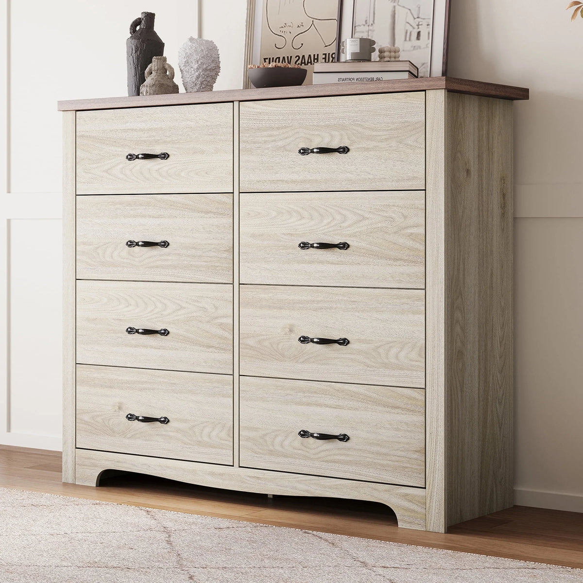 Black 8 Drawer Wood Dresser O556320