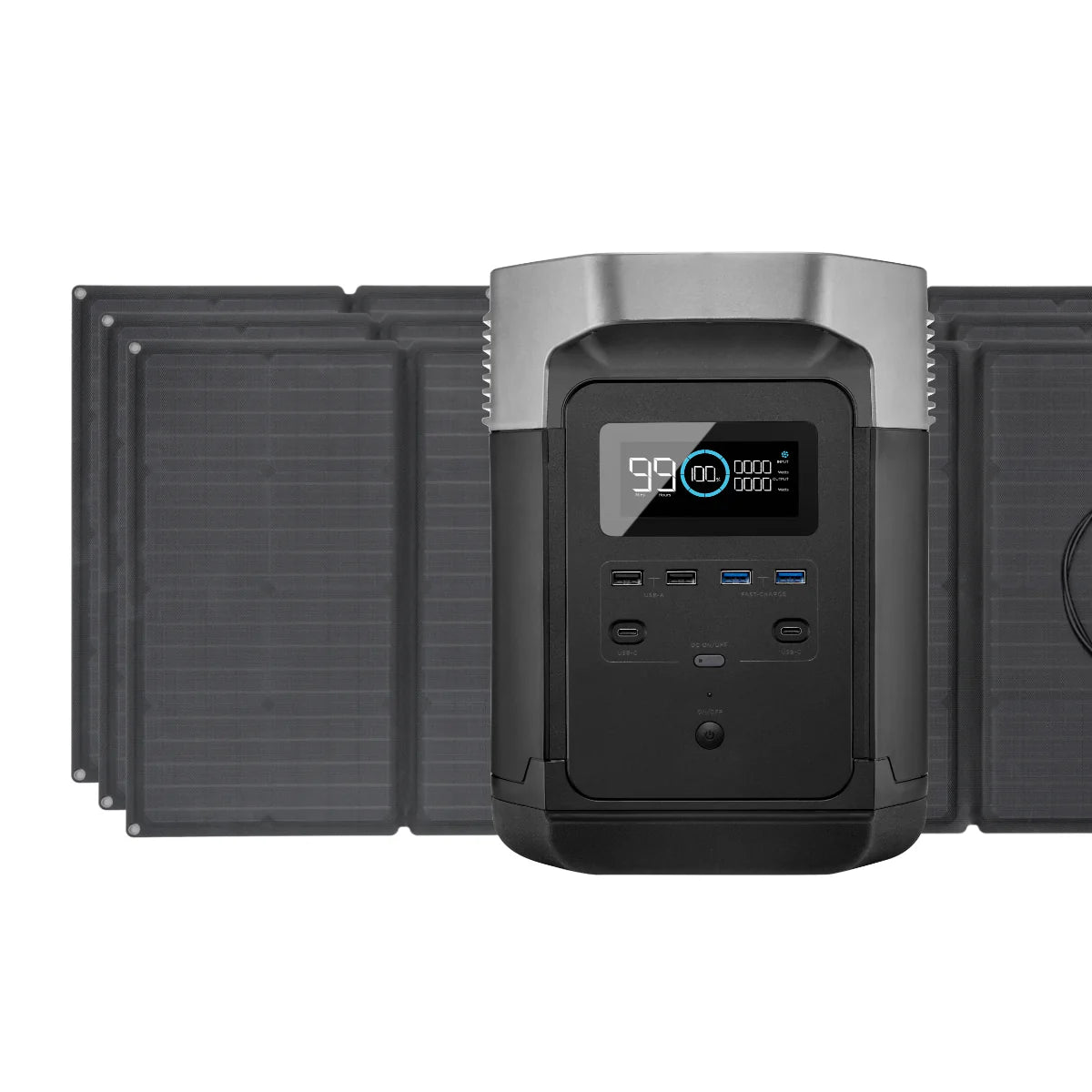 Portable Power Station and 3 x Portable Solar Panel Y335693