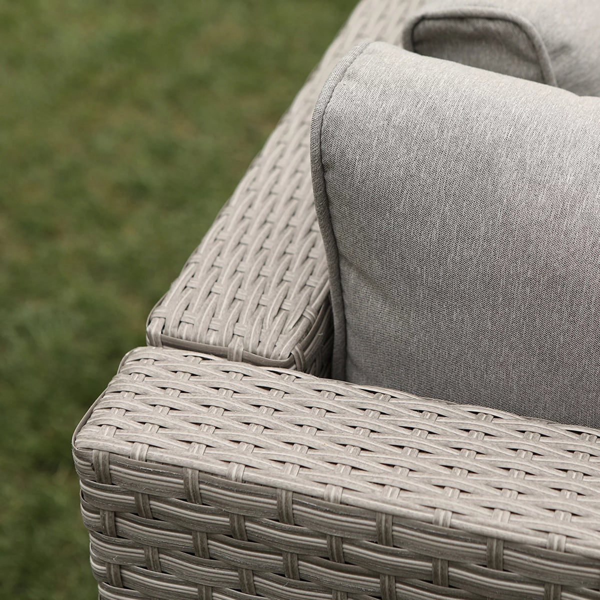 Gray Wicker Corner Chair with Cushions H2157