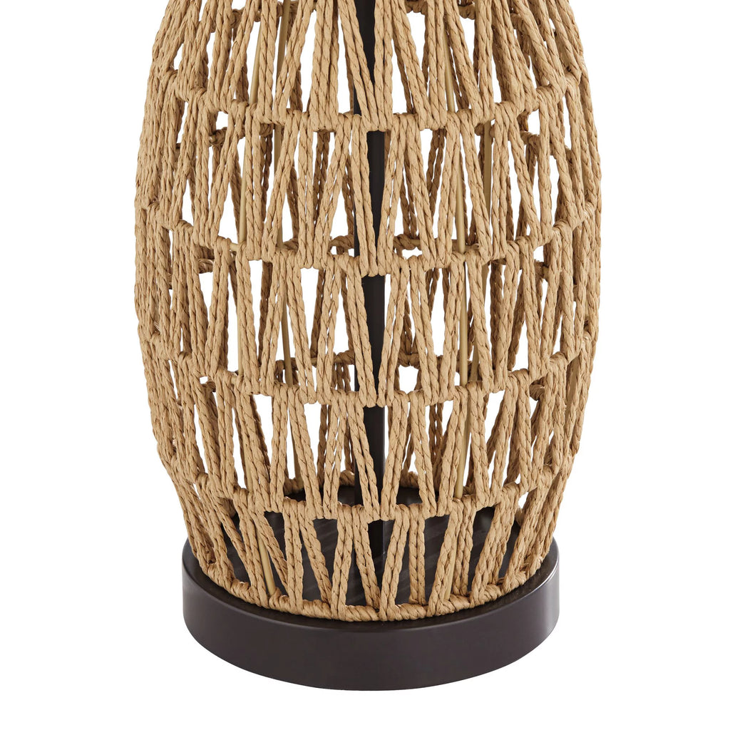 Set of 2 29" Tall Natural Rattan Wicker Table Lamps N91063