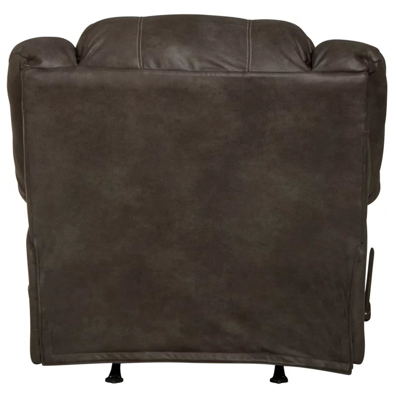 Gray Polyester Rocker Recliner with Dual Cupholders P86132