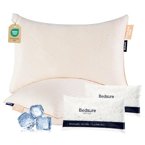 Memory Foam King Size Set of 2 Adjustable Cooling Pillows N807030