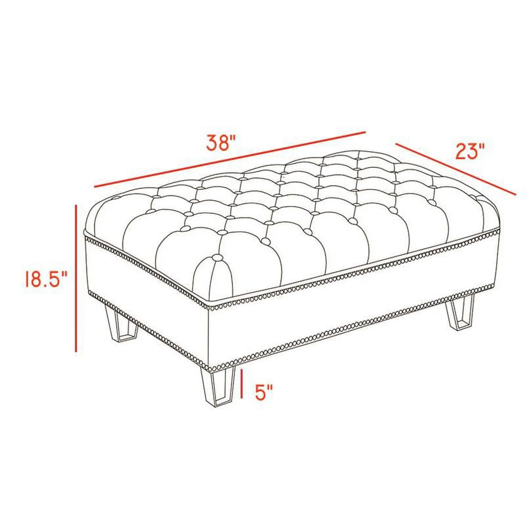 Cream Velvet Ottoman C9150