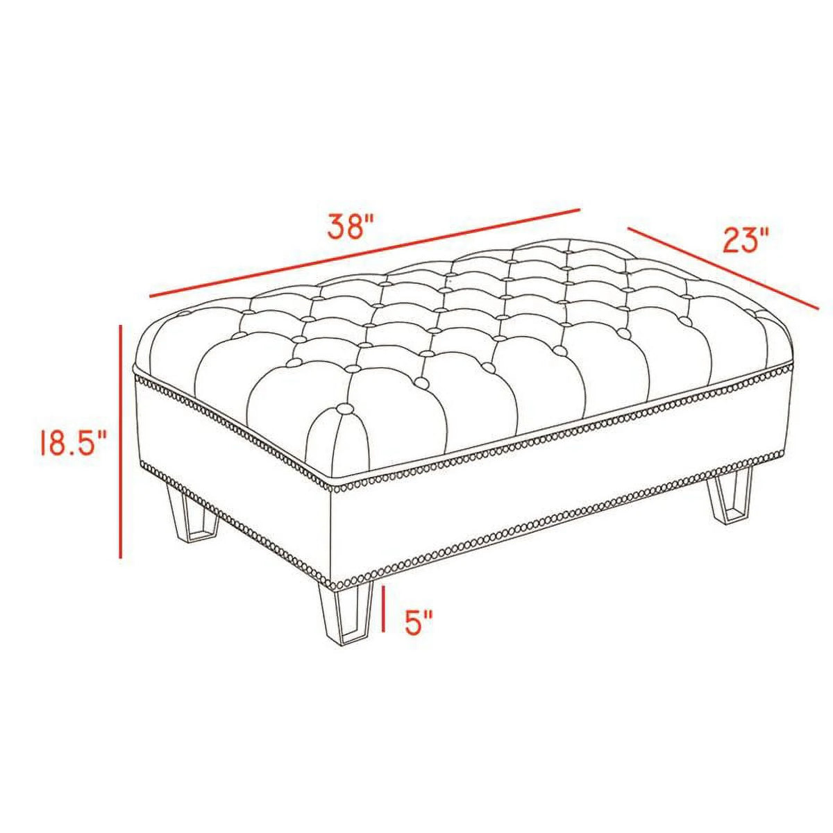 Cream Velvet Ottoman C9150