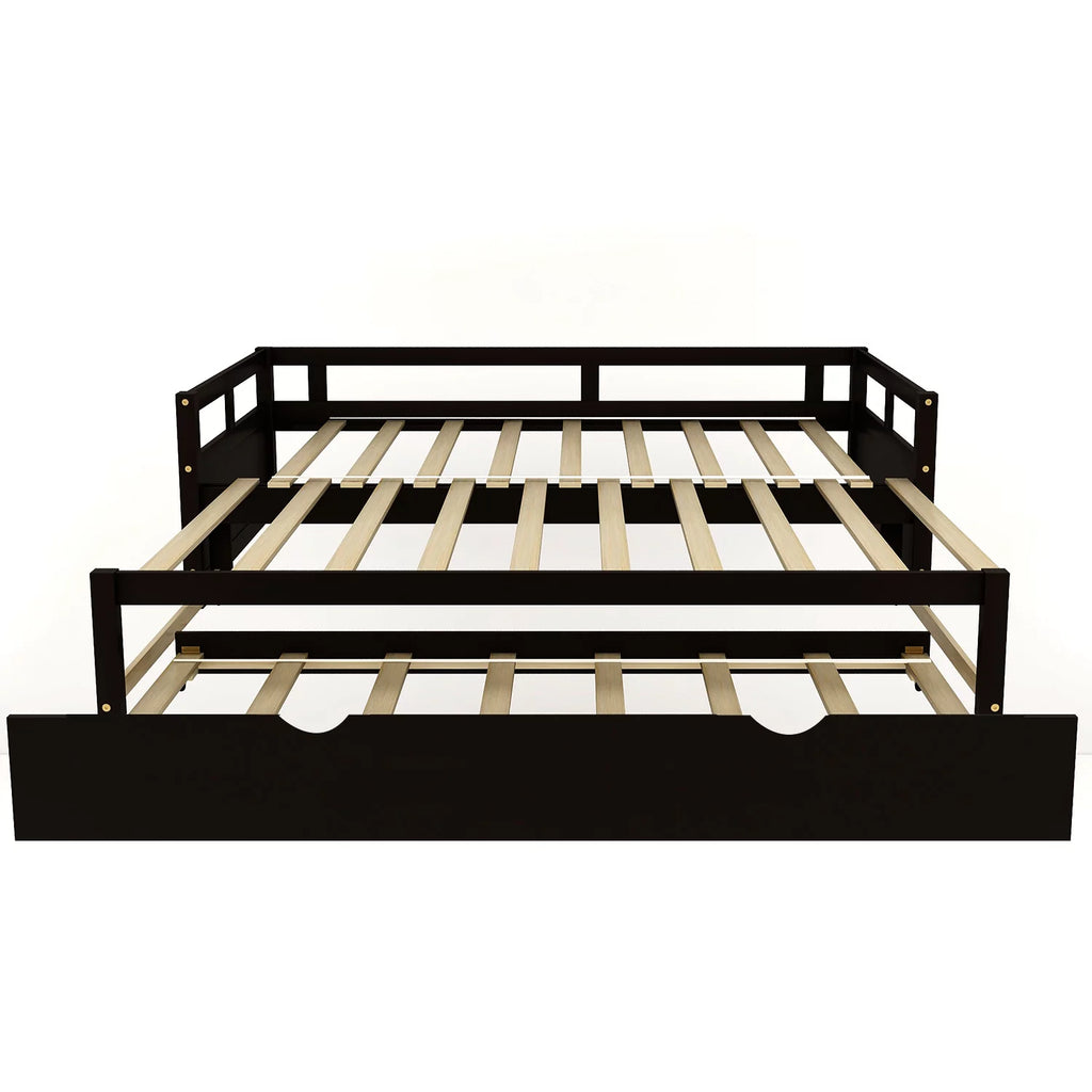 Wood Twin Size Daybed with Double Trundle F45766