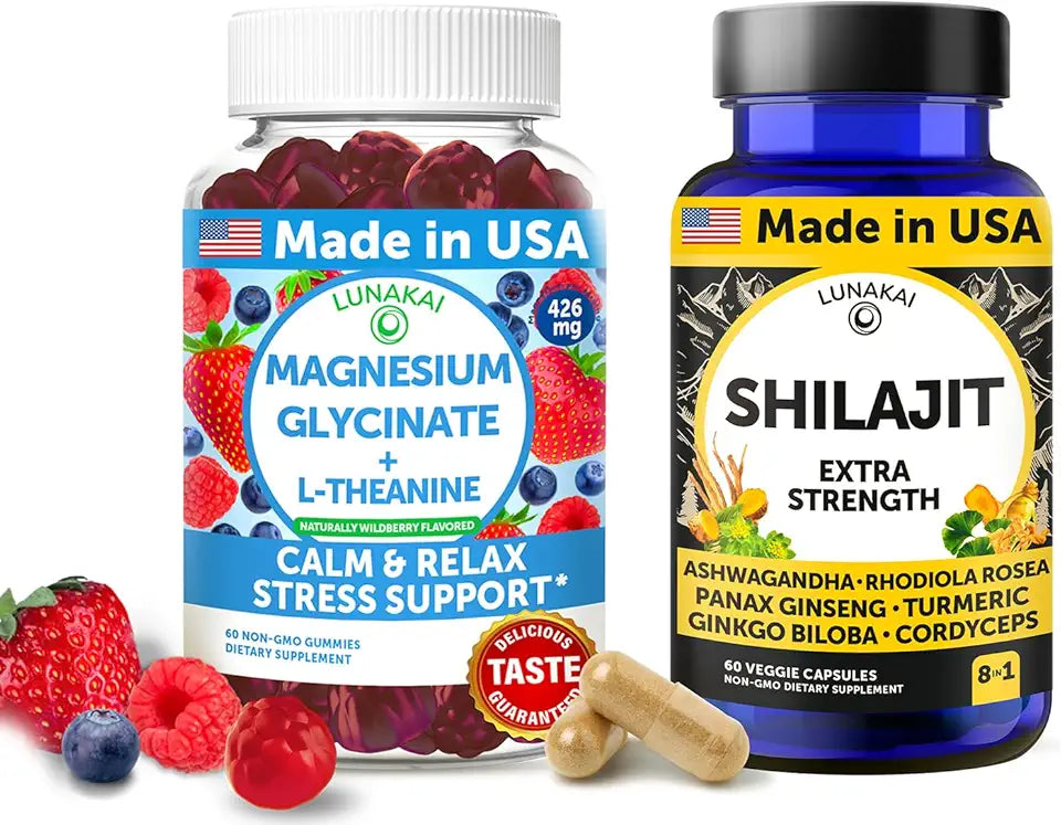 Magnesium Glycinate Gummies & Shilajit Capsules Bundle L946