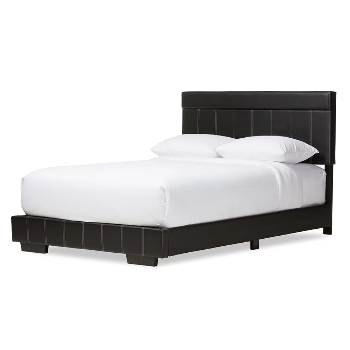 Black Faux Leather Full Size Platform Bed C4870
