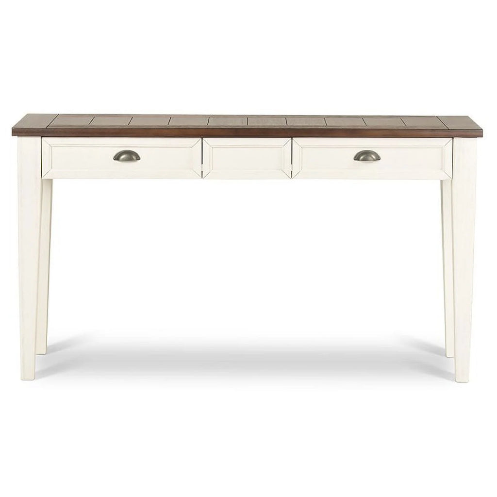 Farmhouse Wood Console Table in Dark Oak and White K8277