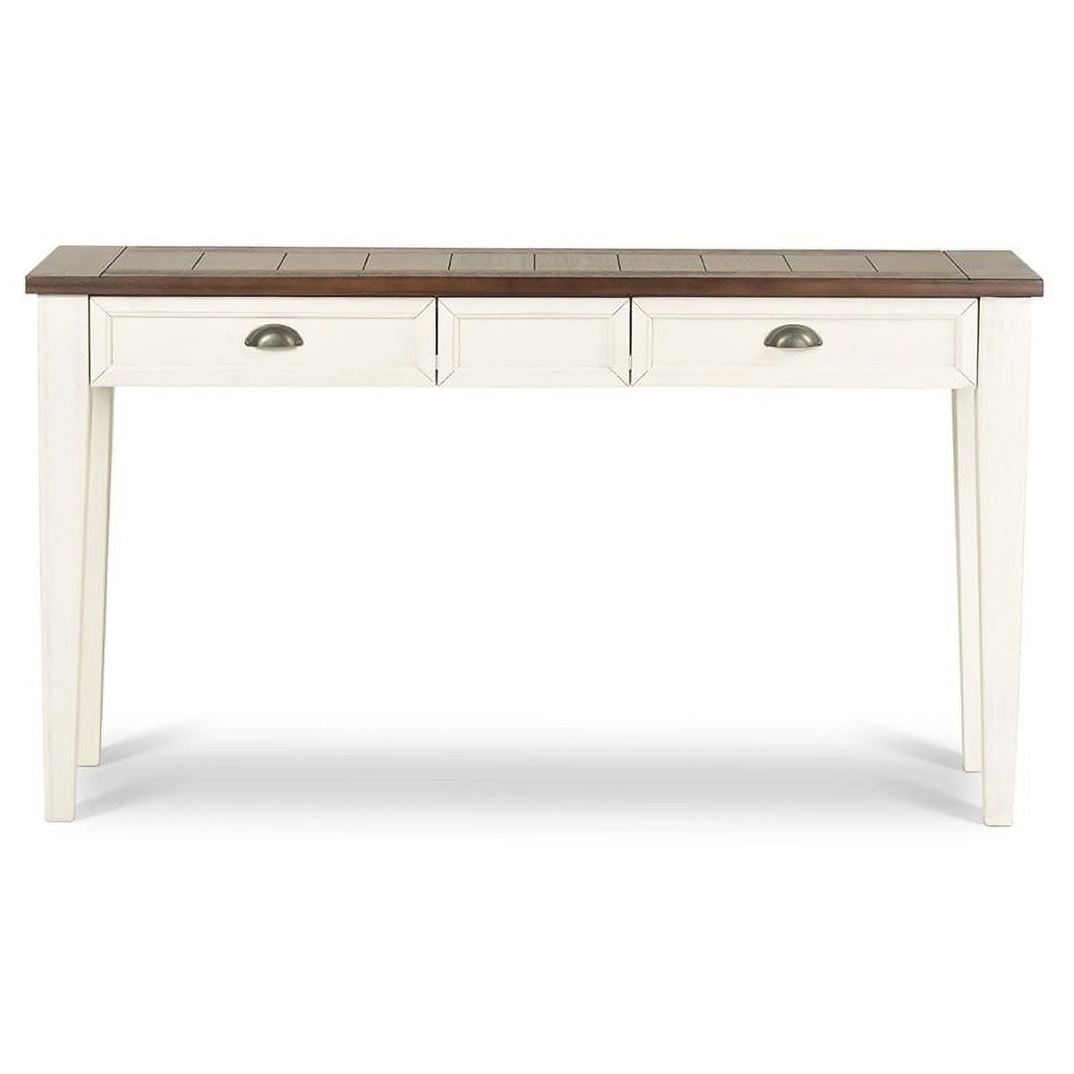 Farmhouse Wood Console Table in Dark Oak and White K8277