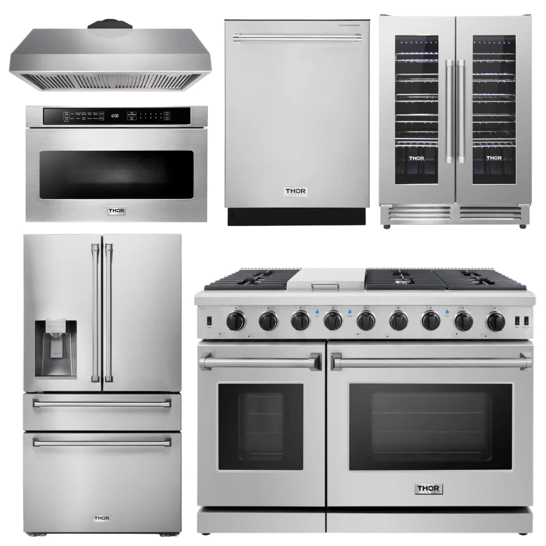 48 in. Propane Gas Range 6 Piece Kitchen Package H45943